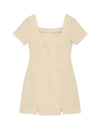 Square Neck Button Up Mini Dress