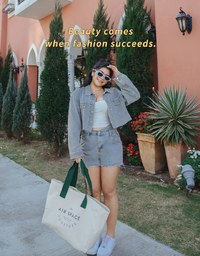 Cropped Oversized Denim Jeans Blazer Jacket