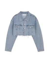 Cropped Oversized Denim Jeans Blazer Jacket