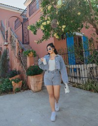 Cropped Oversized Denim Jeans Blazer Jacket