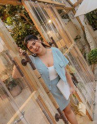 Buttoned Denim Jeans Crop Blazer Jacket
