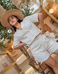 Double Crop Blazer (With Shoulder Pads)