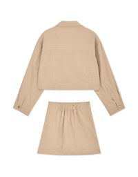 Lapel Buttoned Irregular Skirt Set