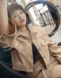 Lapel Buttoned Irregular Skirt Set