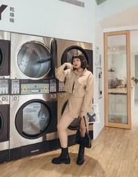 Lapel Buttoned Irregular Skirt Set
