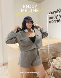 Waffle Hooded Zipped Set Wear