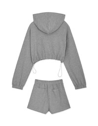 Waffle Hooded Zipped Set Wear