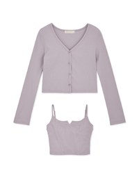 Two Piece V Neck Crop Knit Top