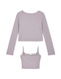 Two Piece V Neck Crop Knit Top