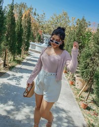 Two Piece V Neck Crop Knit Top