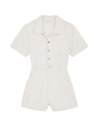 Edgy Smart Button Up Denim Jeans Playsuit