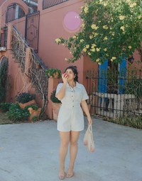 Edgy Smart Button Up Denim Jeans Playsuit