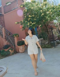 Edgy Smart Button Up Denim Jeans Playsuit