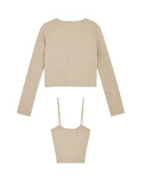 V-Neck Two-Piece Knit Crop Top