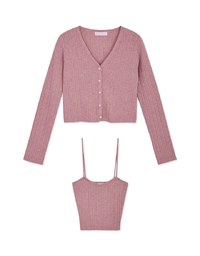 V-Neck Two-Piece Knit Crop Top