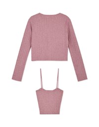 V-Neck Two-Piece Knit Crop Top