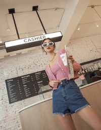 V-Neck Two-Piece Knit Crop Top