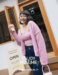 Buttoned Oversized Two Piece Knit Top