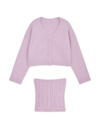 Buttoned Oversized Two Piece Knit Top