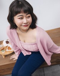 Buttoned Oversized Two Piece Knit Top
