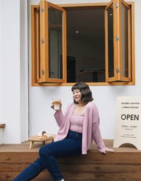Buttoned Oversized Two Piece Knit Top
