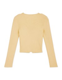 Fake Two-Piece Single-Button Knit Top