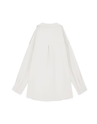 Plain Cutout Button-down Loose Long-sleeved Shirt