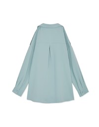 Plain Cutout Button-down Loose Long-sleeved Shirt