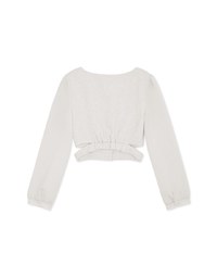 Sheer Puff Sleeve Cut Out Crop Top