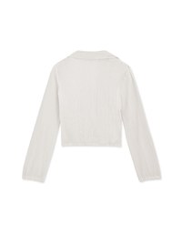 Lapel Buttoned Pleated Crop Top