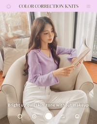 Pastel Color Correction Knit Cardigan Top