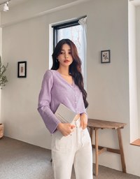 Pastel Color Correction Knit Cardigan Top