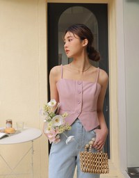 Thin Strap Slit Suit Cami Top