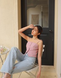 Thin Strap Slit Suit Cami Top