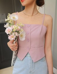 Thin Strap Slit Suit Cami Top