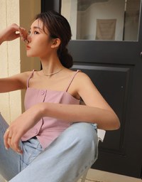 Thin Strap Slit Suit Cami Top