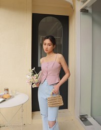 Thin Strap Slit Suit Cami Top
