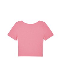 Round Button Knit Crop Top