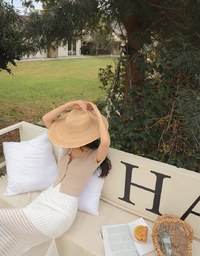 Round Button Knit Crop Top