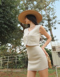 Classy Tweed Checkered Skirt