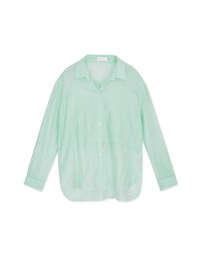 Fake Two Piece Tencel Sheer Blouse Shirt