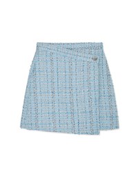 Chic Textured Side Button Elastic Skirt