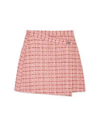 Chic Textured Side Button Elastic Skirt