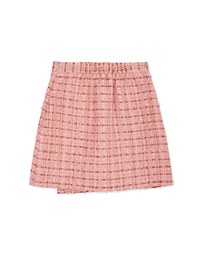 Chic Textured Side Button Elastic Skirt