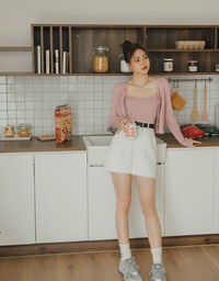 Distressed Hem Denim Jeans Skirt With Belt