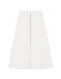 Front Zipper Slit Maxi Skirt