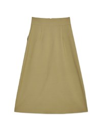 Front Zipper Slit Maxi Skirt