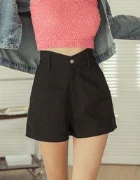 V Line High Waisted Elasticated Shorts