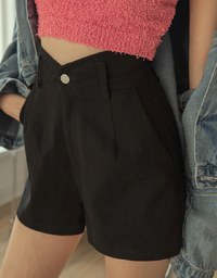 V Line High Waisted Elasticated Shorts