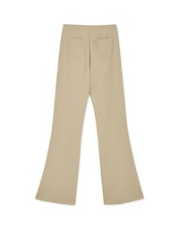 Plain High Waisted Slim Flare Pants